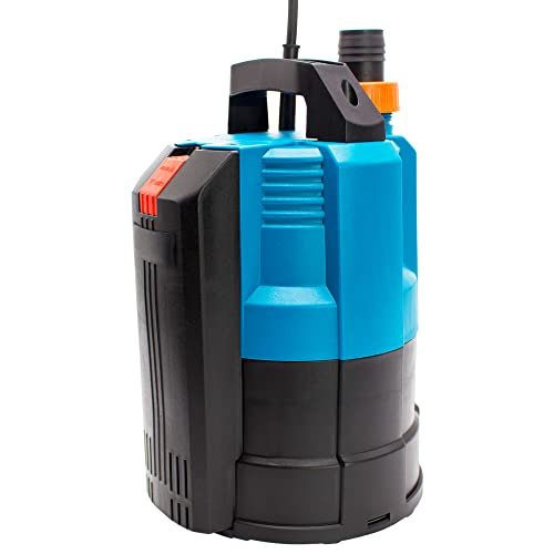 Tauchpumpe 550 Watt 6000l/h Flachsaugend Flachsaugpumpe Poolpumpe Gartenpumpe Wasserpumpe Klarwasser integrierter Schwimmer AM-IPC-550 von AWM