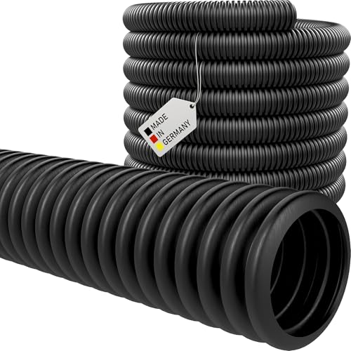 Wellrohr - ungeschlitzt (geschlossen) Wellschlauch Elektro Leerrohr Kabel Schutz Rohr Isolierrohr Marderschutz (NW 12 (Innen 12,0 mm) = 50 Meter) von AWM
