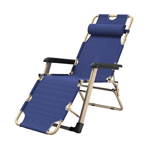 AWMCXQRA Klappbarer Liegestuhl, langlebig und praktisch, blauer fauler Stuhl, Garten, atmungsaktive Sonnenliegen, Büro, verstellbare Mittagspause, Bettschaukelstuhl (Farbe: Stil 1) von AWMCXQRA
