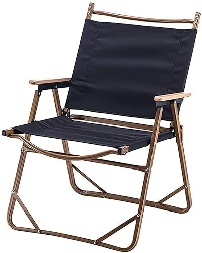 AWMCXQRA Klappstuhl, Campingstuhl, Outdoor-Stuhl mit bequemem Sitz, leicht zu transportieren, Liegestuhl, Liegestuhl (Farbe: L, Größe: Schwarz) von AWMCXQRA
