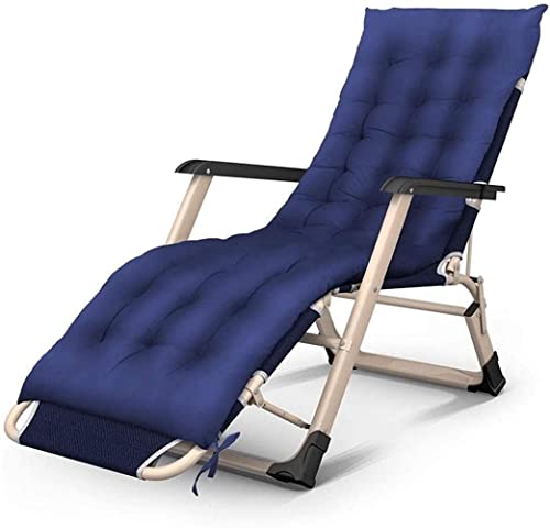 AWMCXQRA Klappstuhl, Gartenstühle, zusammenklappbar, Sonnenliege mit Kopfkissen und Kissen, Liegestuhl, Liegestuhl (Farbe: Blau) von AWMCXQRA