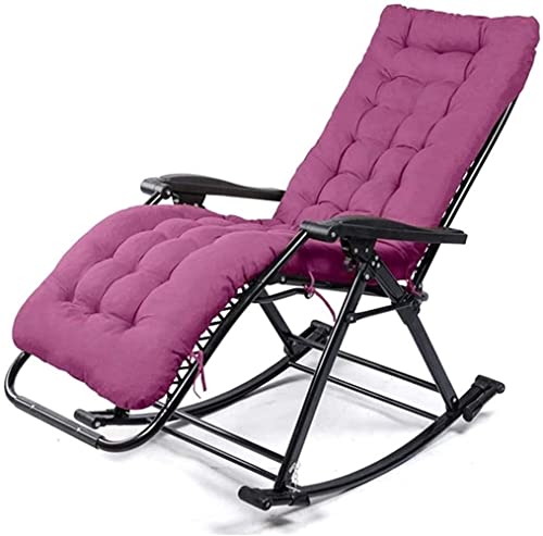 AWMCXQRA Klappstuhl, klappbarer Liegestuhl, gepolstert, Zero Gravity Stühle, Sitz, verstellbar, Terrasse, Lounge, Liegestuhl (Farbe: Lila, Größe: Einheitsgröße) von AWMCXQRA