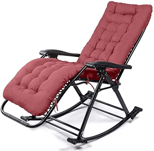 AWMCXQRA Klappstuhl, klappbarer Liegestuhl, gepolstert, Zero Gravity Stühle, Sitz, verstellbar, Terrasse, Lounge, Liegestuhl (Farbe: Weinrot, Größe: Einheitsgröße) von AWMCXQRA
