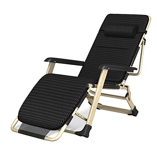 AWMCXQRA Relax-Stuhl für Balkon, Büro, Sonnenliege, Liegestühle, Schwerelosigkeit, Liegestühle, Liegestuhl, Sonnenliege, verstellbar und faltbar, schwarzes Design, max. 260 kg von AWMCXQRA
