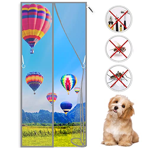 Fliegengitter Balkontür 120 x 200 cm Insektenschutz Magnet Fliegenvorhang, Magnetische Adsorption, Faltbar, Auto Schließen, für Türen/Patio Grau Fliegengitter Balkontür 120 x 200 cm Insektenschutz Magnet Fliegenvorhang, Magnetische Adsorption, Faltbar, Auto Schließen, für Türen/Patio Grau von AWMDer