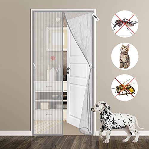Magnet Fliegengitter Tür 145 x 205 cm Einzelvorhang, Insektenschutz Fliegenvorhang Mückengitter Tür Vorhang gegen Insekten Klettmontage für Terrassentür Wohnzimmertür Grau Magnet Fliegengitter Tür 145 x 205 cm Einzelvorhang, Insektenschutz Fliegenvorhang Mückengitter Tür Vorhang gegen Insekten Klettmontage für Terrassentür Wohnzimmertür Grau von AWMDer