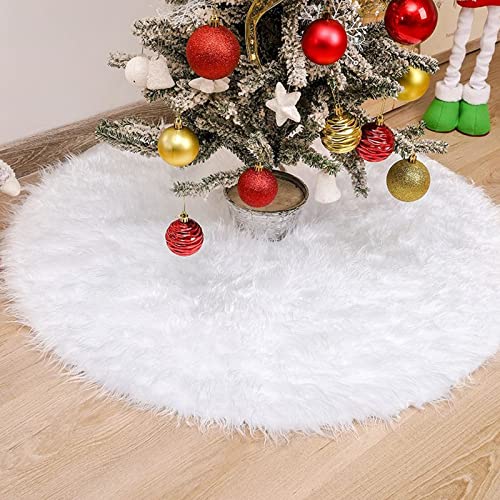 AWOCAN Weihnachtsbaumröcke aus Plüsch, 78 cm, Weiß von AWOCAN