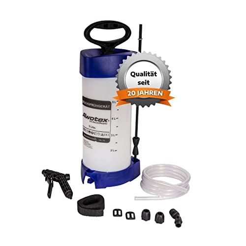 AWOTEX Drucksprühgerät 5 L I Drucksprüher für Schalöl, Pflanzen-Schutzmittel & Restfaserbindemittel I Pump-Sprühflasche mit 40 cm Spritzrohr I Drucksprüher säurebeständig von AWOTEX