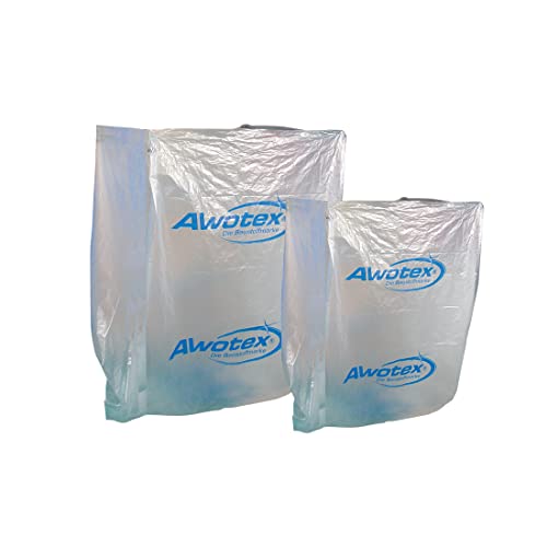 AWOTEX Foliensäcke transparent 1000 l I Müll-Säcke in 120 x 80 x 170 cm I 70 Müllbeutel für Styropor & Folienreste etc. I Abfallsäcke für Baustelle 65my I Plastiksäcke groß von AWOTEX