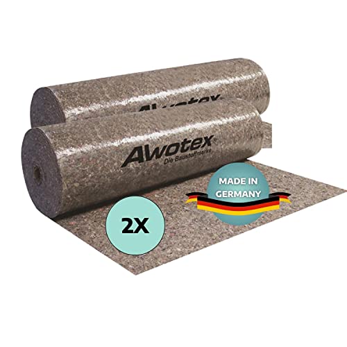 AWOTEX Maler Abdeckvlies 300g/m² mit PE-Antirutsch Folie I Abdeckfolie Maler 2 Rollen à 50 x 1 m I wiederverwendbare Malerabdeckung I Maler Abdeckfolie in Profi-Qualität I fusselarm & saugstark von AWOTEX