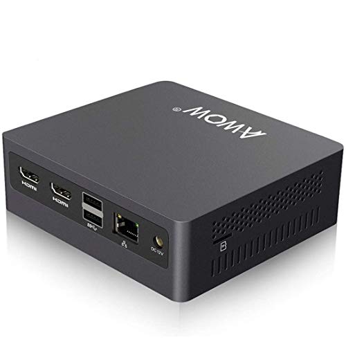 AWOW Mini PC Celeron N3450 8GB DDR4, 128GB M.2 SATA SSD, Mini Desktop Computer, AL34 Micro PC, 4K HD, Dual HDMI 1.4, 2.4G/5G Dual WiFi, Gigabit Ethernet, 4 X USB, BT 4.2 von AWOW