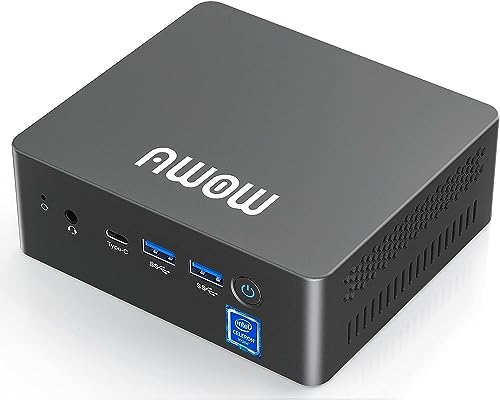 AWOW Mini PC Intel Celeron N4120 8GB DDR4 256GB SSD, Mini Desktop Computer Support Triple Display 4K @ 60Hz, WiFi, HDMI, Gigabit Ethernet, AK41 Micro Small Computer von AWOW