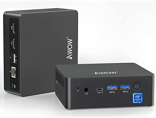 AWOW Mini PC Wi-11 Pro Celeron J4125 mit 8 GB DDR4/ 128 GB NVMe M.2 SSD 4K@60Hz, Desktopcomputer Dual HDMI, 2.4 G/5 G Dual WiFi, Gigabit Ethernet, USB*4,BT 4.2 von AWOW