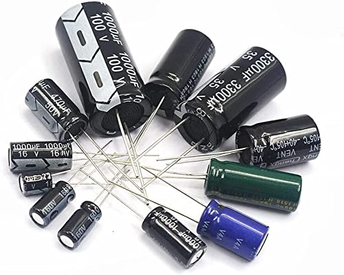 Kondensator-Set, 2–50 Stück, 10 V, 16 V, 25 V, 35 V, 50 V, 63 V, 100 V, Aluminium-Elektrolytkondensatoren (Size : 10V3300uF 10PCS) von AWQXGARG