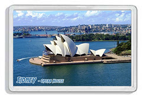 AWS Deko-Magnet aus festem PVC-Kunststoff, Abbildung des Opernhauses Sidney, Souvenir-Magnet / Kühlschrankmagnet Australien, mit Foto von AWS