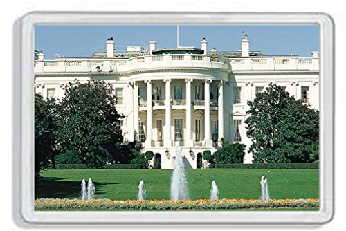 AWS Magnet PVC Harte weiße Haus Washington USA Souvenir White House Gadget USA Amerika Fridge für Kühlschrank aus hartem Kunststoff mit Bild Foto Stadt City Metropolen United States of America von AWS