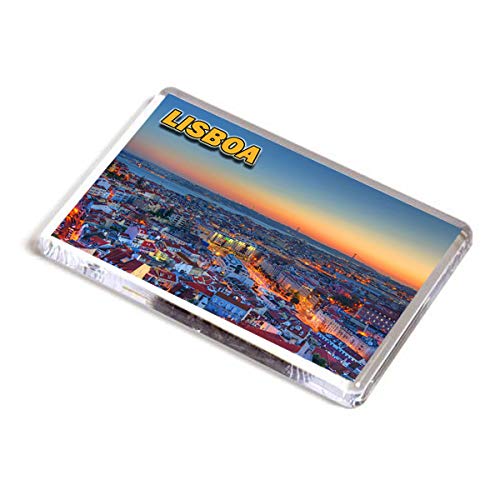 AWS Magnet aus Hartplastik, Lissabon, Portugal, Souvenir, Magnet, Kühlschrankmagnet aus Hartplastik mit Stadtfoto von AWS