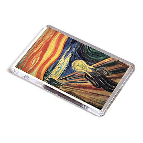 AWS Magnet aus PVC-Kunststoff, der Aufprall von Edvard Munch Urlo Magnet Kühlschrank Souvenir The Scream Fridge Magnet Kühlschrankmagnet aus Hartplastik mit Bild Fotomagnet aus PVC von AWS