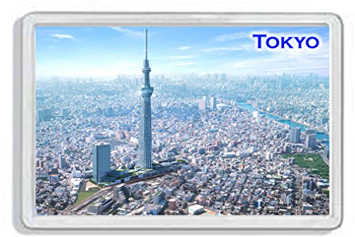 AWS PVC-Magnet, Tokyo Japan Souvenir Gadget Tokio Japan Magnet Fridge Magnet Kühlschrankmagnet aus Hartplastik mit Bild Stadt City Metropolis von AWS