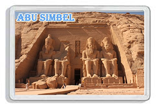 AWS PVC-Magnet Abu Simbel Ägypten Egypt Abu Symbal Souvenir Magnet Fridge Magnet Kühlschrankmagnet aus Hartplastik mit Bild Stadt Assuan Stadt archäologische Website Pharaoni Figuren von AWS