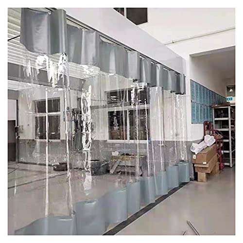 AWSAD Durchsichtige Plane PVC-Vorhänge Spleißen Transparenter Vorhang Für Außenterrassen,Veranda,Garage (Color : Clear Gray, Size : 2.4x3m) von AWSAD