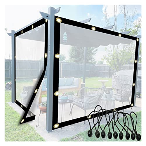 AWSAD Pavillon Seitenwände Transparent Klare Plane Transparente Plane Wasserdicht Mit Ösen Reiß und Reißfest für Dachcamping im Freien, 69 Größen (Color : A, Size : 1.5x1.5m/4.92x4.92ft) von AWSAD