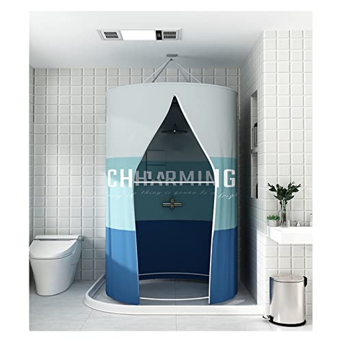 AWSAD Wasserdichter Runder Duschvorhang Tragbare Umkleidekabine Hitzeerhaltung, für Badezimmer, Camping Doppelter Reißverschluss Platz Sparen Color : A, Size : W31xH79in(0.8x2m) von AWSAD