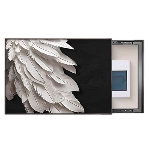 Elektrische Box Abdeckung Dekorative Kreativität Zählerkasten Dekoration Innenbereich Lackierung Versteckter Schalttafeln(A,55x45cm) von AWSAD