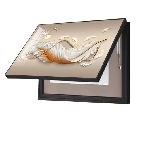 Elektrische Panel Malerei Verstecken Gemälde Dekoration mit Hydraulischer Halterung Restaurant Elektrischer Verteilerkasten Dekorative Box(B,80x60cm) von AWSAD