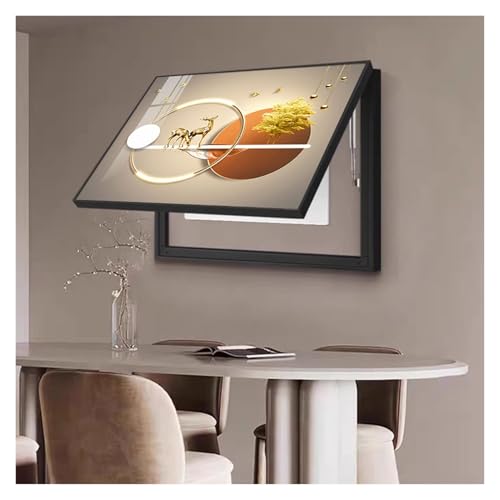 Sicherungskasten Abdeckung Schrank Poster Dekoratives Wandbild Zähler-Abdeckung Versteckter Stromkasten mit Hydraulischer Halterung(C,60x50cm) von AWSAD