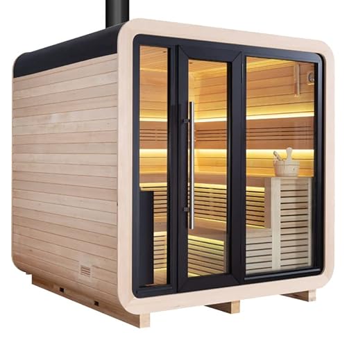 AWT Sauna THE CUBE X2 Hemlock/225x225/Harvia Holzofen von AWT AQART WATER TECHNOLOGY