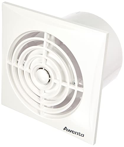 Badlüfter weiß Ø 100mm sehr leise + Leistungsstark Lüfter Ventilator Deckenlüfter Wandlüfter WZ Badventilator Ventilator Einbaulüfter Bad Küche Kugellager für Dauerbetrieb Kleinraumventilator Standart von Awenta