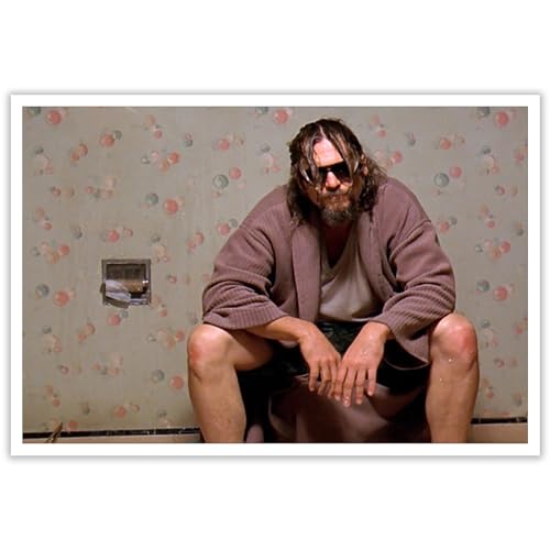 Lustiges Filmposter "The Big Lebowski auf Toilette", Badezimmerkunst, 90er-Jahre-Zimmer, ästhetische Poster, Leinwand, Wandkunstdrucke für Wanddekoration, Raumdekoration, Schlafzimmer, Dekoration, von AWTJIS