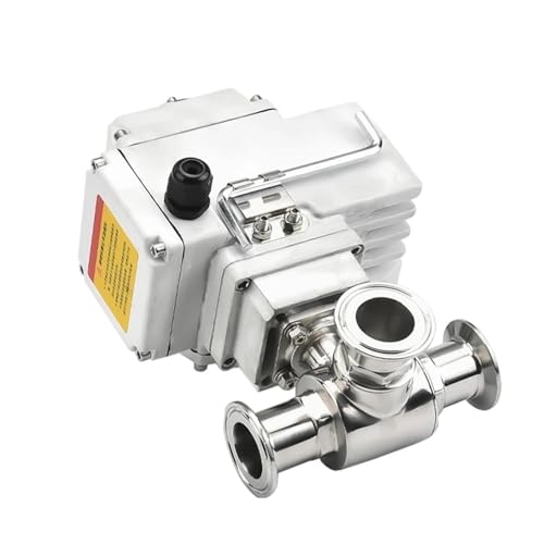 AWWVRLMM 32mm 3-Wege-Edelstahl-Sanitär-Tri-Clamp-Ferrule-Typ Motorisiertes Kugelventil 220V 110V 12V Elektrische Kugelventile(T Type-24vdc) von AWWVRLMM