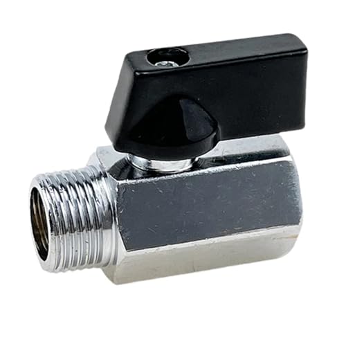 AWWVRLMM Messing-Kugelhahn 1/8 Zoll 1/4 Zoll 3/8 Zoll 1/2 Zoll BSP-Gewinde Mini-Stecker auf Buchse for Luftkompressor, Wasser, Gas und Öl(Inside and outside-01) von AWWVRLMM