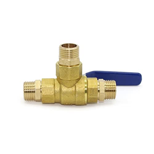AWWVRLMM Sanitärarmaturen Kugelhahn 1/4" 3/8" 1/2" 3/4" 1" BSP Männlich Vollanschluss Dreiwege Messingkugeln Ventile Anschluss(44989,L Type) von AWWVRLMM