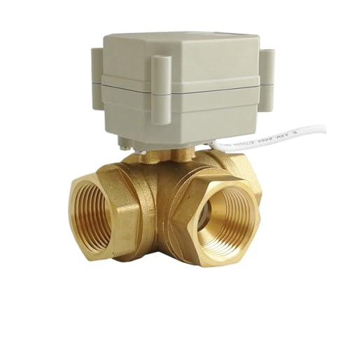 AWWVRLMM TF25-BH3-A Messing 1'' DN25 3-Wege-T/L-Typ Horizontal-Motor-Kugelhahn DC12V DC24V 2/3/5/7 Drähte CE-zertifiziertes Elektroventil IP67(24VDC-CR301,L Bore) von AWWVRLMM