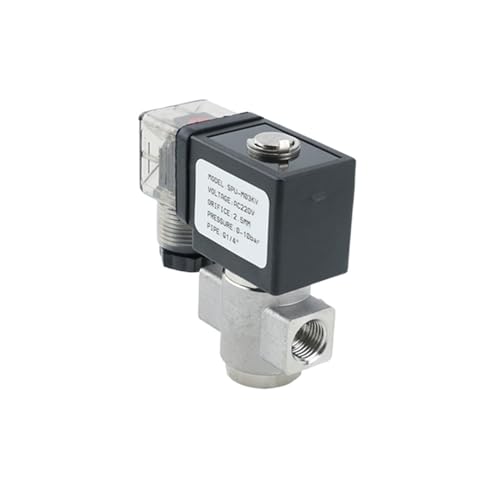 G1/4 VX2120-08-SS-NO Normalerweise offenes Magnetventil aus Edelstahl 304 mit Silikonkautschukdichtung 220 VAC 12 VDC DN8(With 1PC Clamp,12VDC) von AWWVRLMM