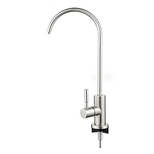 Küchenarmatur, 360 ° drehbarer Wasserreiniger-Wasserhahn, Edelstahl-Kaltwasserhahn, Einhebel-Einloch-Spültischarmatur, gebürstetes Finish, 4 Punkte(2 points) von AWWVRLMM