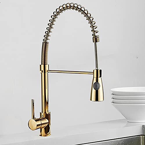Küchenspüle Wasserhahn for Bar Bauernhaus Gewerbe, Feder Küchenarmatur, Pull Down Küchenarmatur, Einhebelmischer Kran von AWWVRLMM