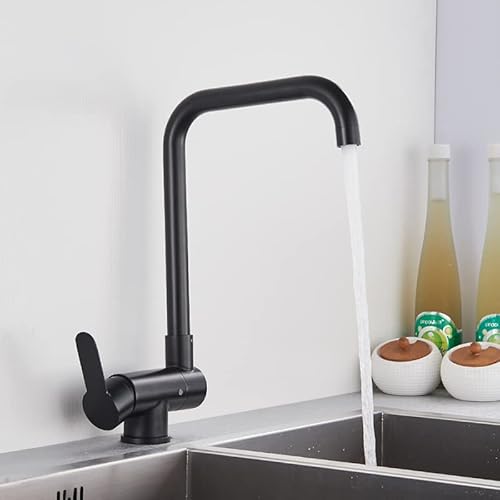 Küchenspülenarmatur for Bar, Bauernhaus, Gewerbe, schwarzer drehbarer Küchenhahn, herunterklappbarer Heiß-/Kaltwasserhahn, schwarzer Küchenmixer mit niedrigem Fenster, Einhebelmischer(Matte Black B) Küchenspülenarmatur for Bar, Bauernhaus, Gewerbe, schwarzer drehbarer Küchenhahn, herunterklappbarer Heiß-/Kaltwasserhahn, schwarzer Küchenmixer mit niedrigem Fenster, Einhebelmischer(Matte Black B) von AWWVRLMM