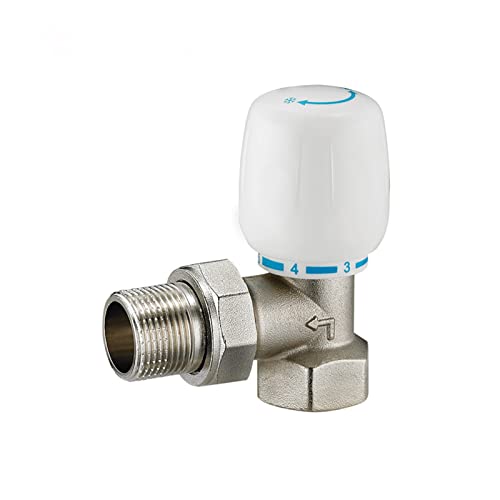 Messing 1/2" 3/4" 1" DN15 Thermostatisches Heizkörperventil Gerader Typ Temperaturregelventil Fußbodenheizung Winkeltyp(Straight Type,DN20) von AWWVRLMM
