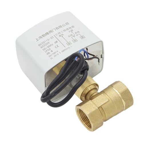Motorisierter Kugelhahn aus Messing, 3-Draht, elektrischer Stellantrieb mit zwei Steuerungen, AC220V, 3 Wege/2 Wege DN15 DN20 DN25 DN32 DN40 mit manuellem Schalter(2 Way,DN40) von AWWVRLMM