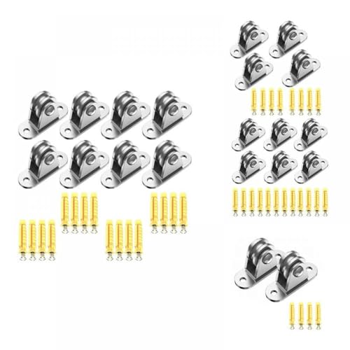AWXGFVKZ 304 Edelstahlscheibe Block Kleiner Stiller Riemenscheibe Block für Materialhandhabung und DIY -Kits(Bore Diameter: Silver 6PCS) von AWXGFVKZ