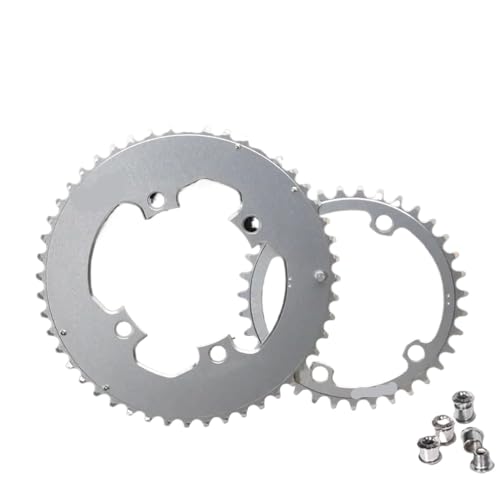 AWXGFVKZ Pass Ruft Pignon à Doppelplateau EST 107BCD kompatibel mit SRAM Force Quarq Power Mess Axs 12s für Straßen- und Kiesräder 46-33 48-35 50-37 52-39 kompatibel(Couleur: Q 48-35T Silver AXS) von AWXGFVKZ