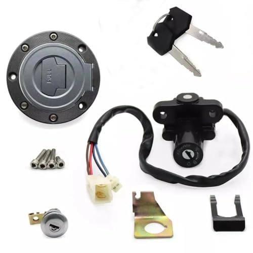 Zündschalter Sitzverriegelung Gas Kraftstoffkappe Key Set kompatibel mit YZF R1 2002-2003 2007-2022 R6 2004 2006-2022 FJR1300 2001-2022 FZ6 Motorradmodellmodell(B) von AWXGFVKZ