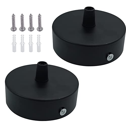 AWYY 2 Stück Schwarze Deckenrosette Aus Metall, Baldachin Lampe, Abdeckung Deckenanschluss für Pendelleuchten AWYY 2 Stück Schwarze Deckenrosette Aus Metall, Baldachin Lampe, Abdeckung Deckenanschluss für Pendelleuchten von AWYY