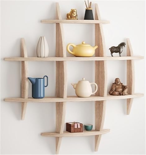 AWYYA Kaffeebecher-Präsentationsregal, Holzkugelregal, Teetassenhalter-Präsentationsständer, Hintergrundständer, Einfache Installationsregale, Verschiedene Größen(Light Color 70x70) von AWYYA