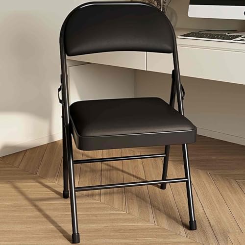 AWYYA Klappstühle mit Gepolsterten Sitzen aus Kunstleder, 2er-Pack, Ergonomisch, Belastbar 150 Kg, 13 Farben(Black) von AWYYA
