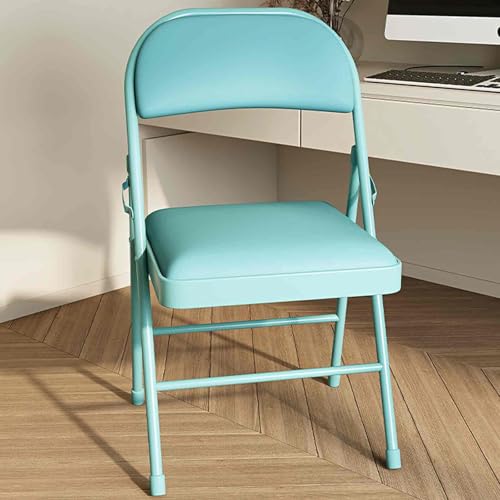 AWYYA Klappstühle mit Gepolsterten Sitzen aus Kunstleder, 2er-Pack, Ergonomisch, Belastbar 150 Kg, 13 Farben(Lake Blue) von AWYYA